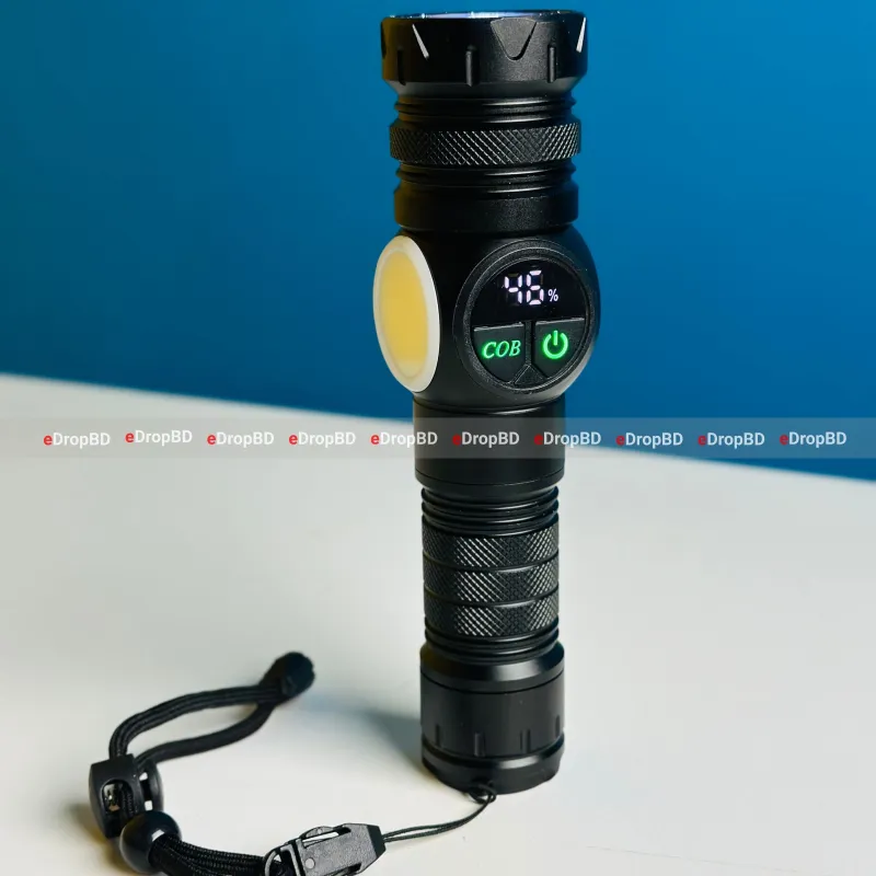 GearUP K60 Rechargeable Flashlight 10W COB + LED Torchlight