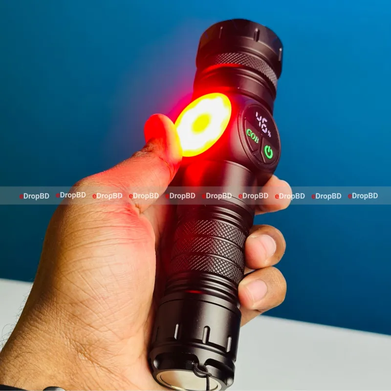 GearUP K60 Rechargeable Flashlight 10W COB + LED Torchlight