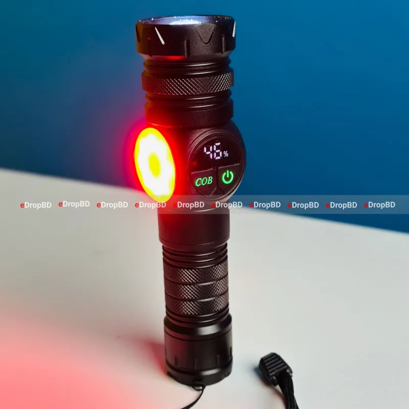 GearUP K60 Rechargeable Flashlight 10W COB + LED Torchlight